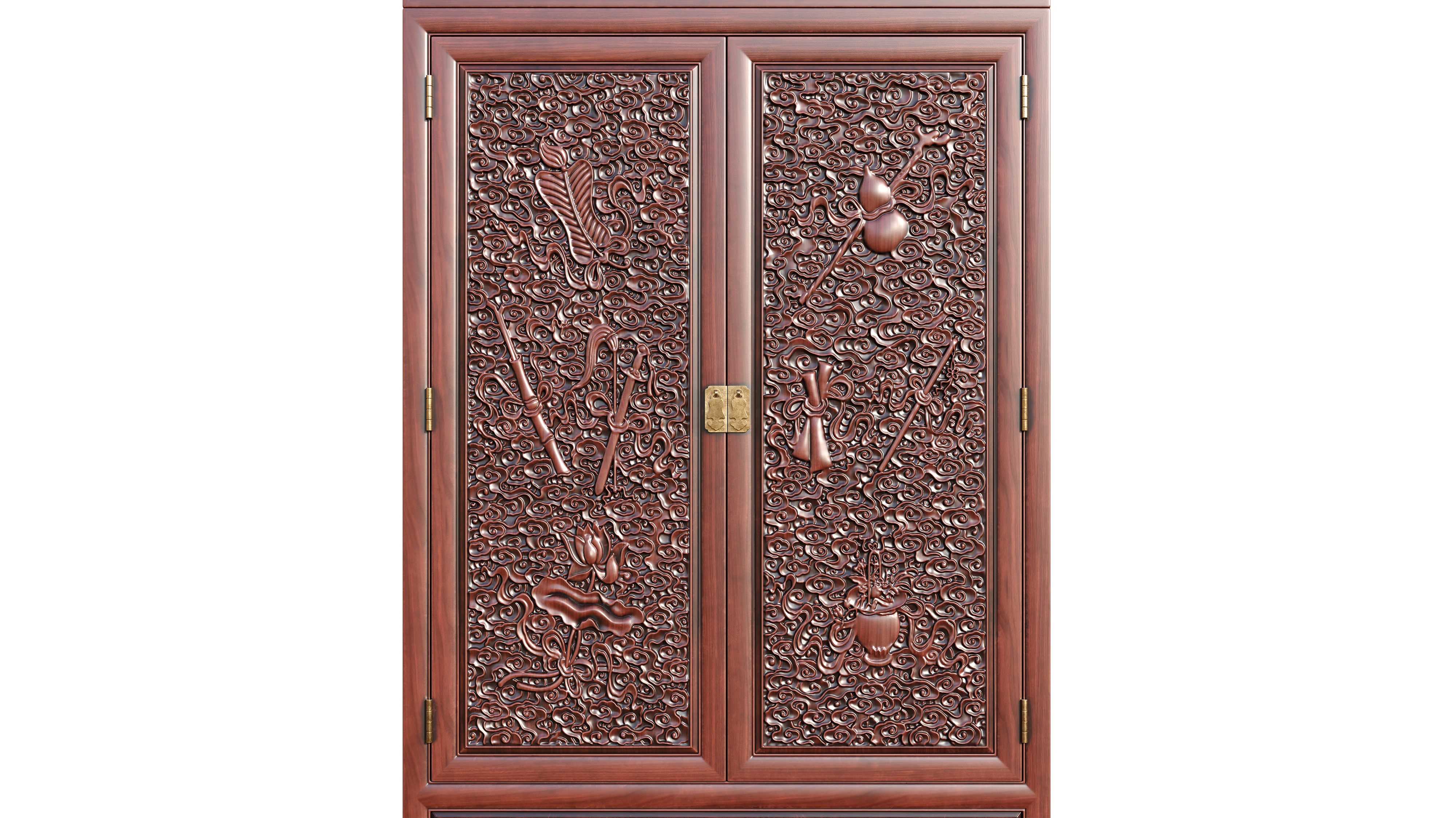 Chinese style，wardrobe，Carved，furniture，Mahogany，red sandalwood，Yellow pear，carving，