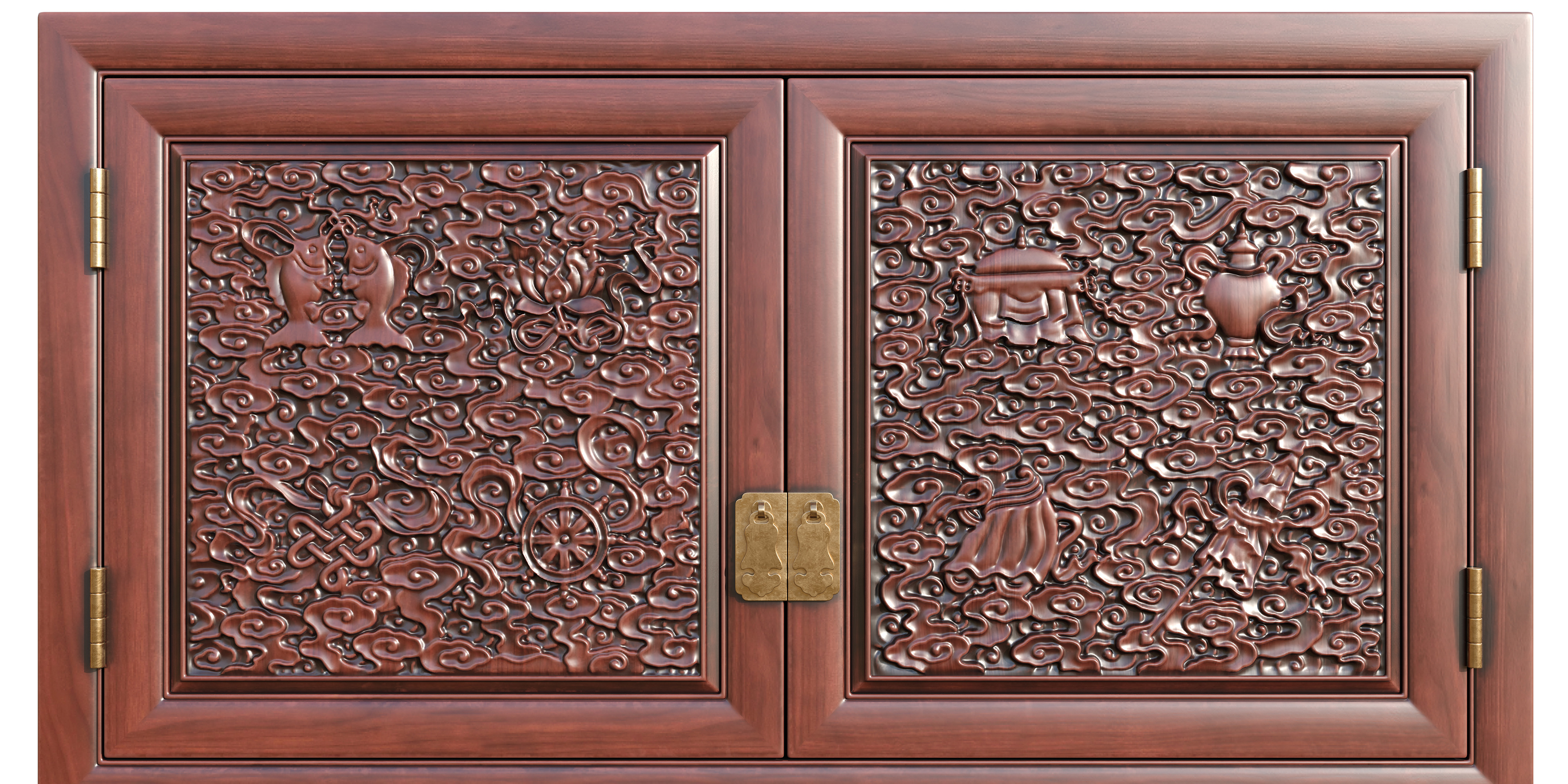 Chinese style，wardrobe，Carved，furniture，Mahogany，red sandalwood，Yellow pear，carving，