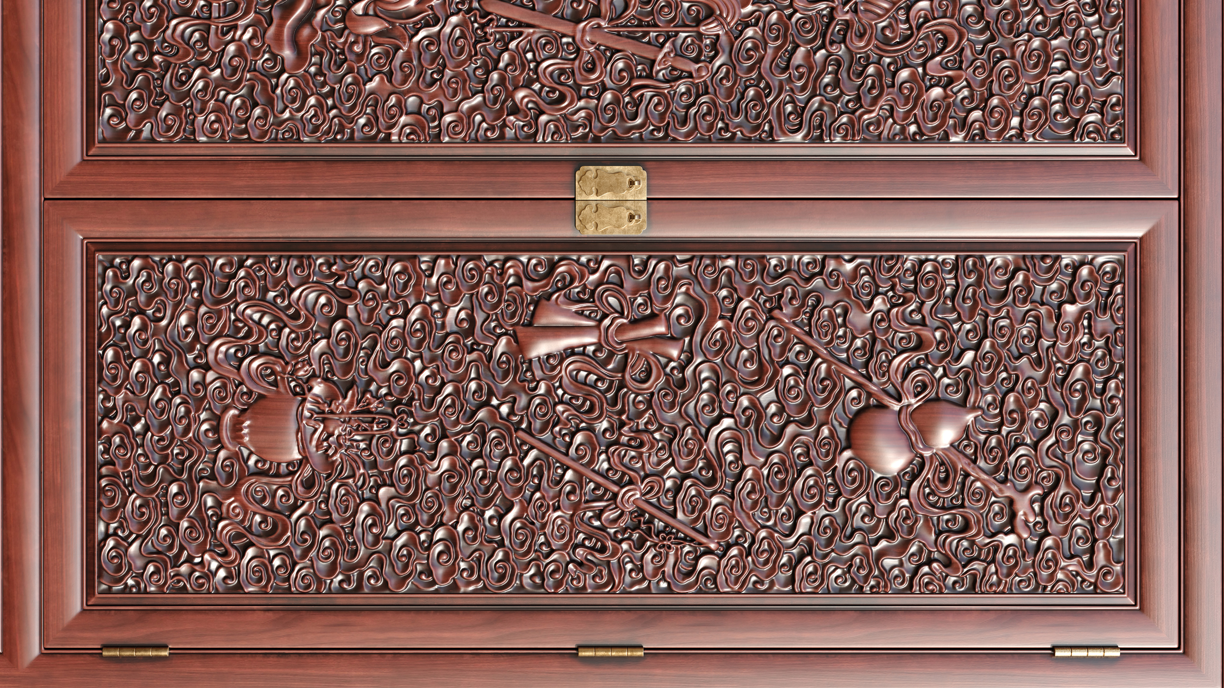 Chinese style，wardrobe，Carved，furniture，Mahogany，red sandalwood，Yellow pear，carving，