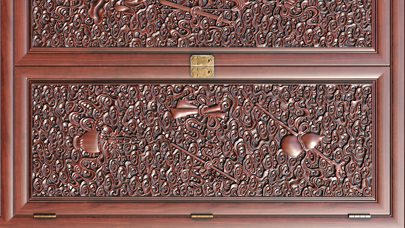 Chinese style，wardrobe，Carved，furniture，Mahogany，red sandalwood，Yellow pear，carving，