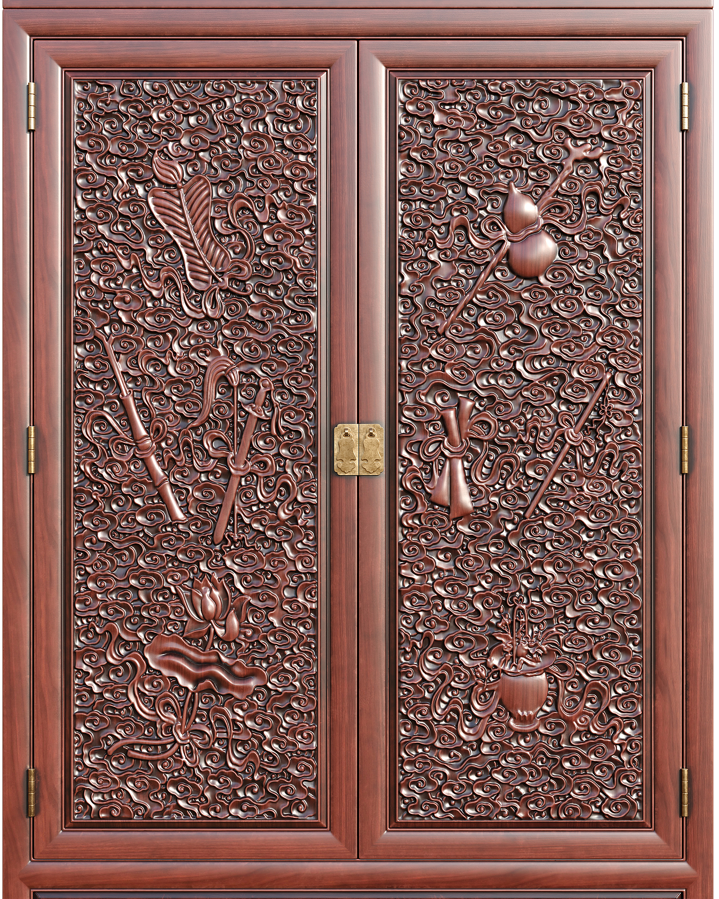 Chinese style，wardrobe，Carved，furniture，Mahogany，red sandalwood，Yellow pear，carving，