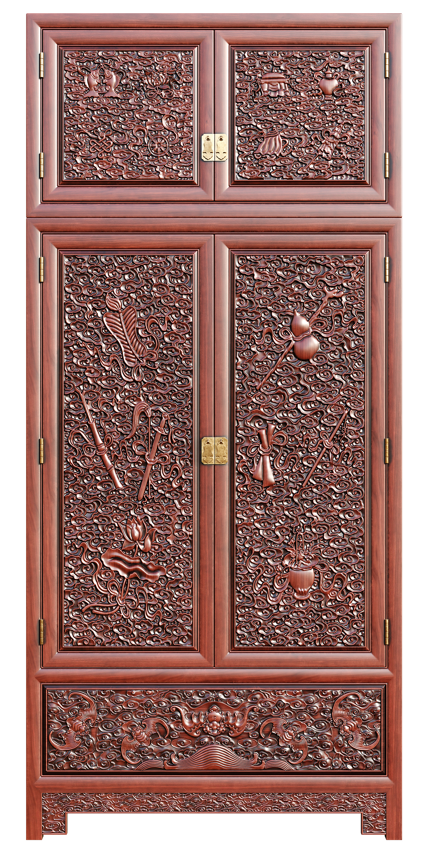 Chinese style，wardrobe，Carved，furniture，Mahogany，red sandalwood，Yellow pear，carving，