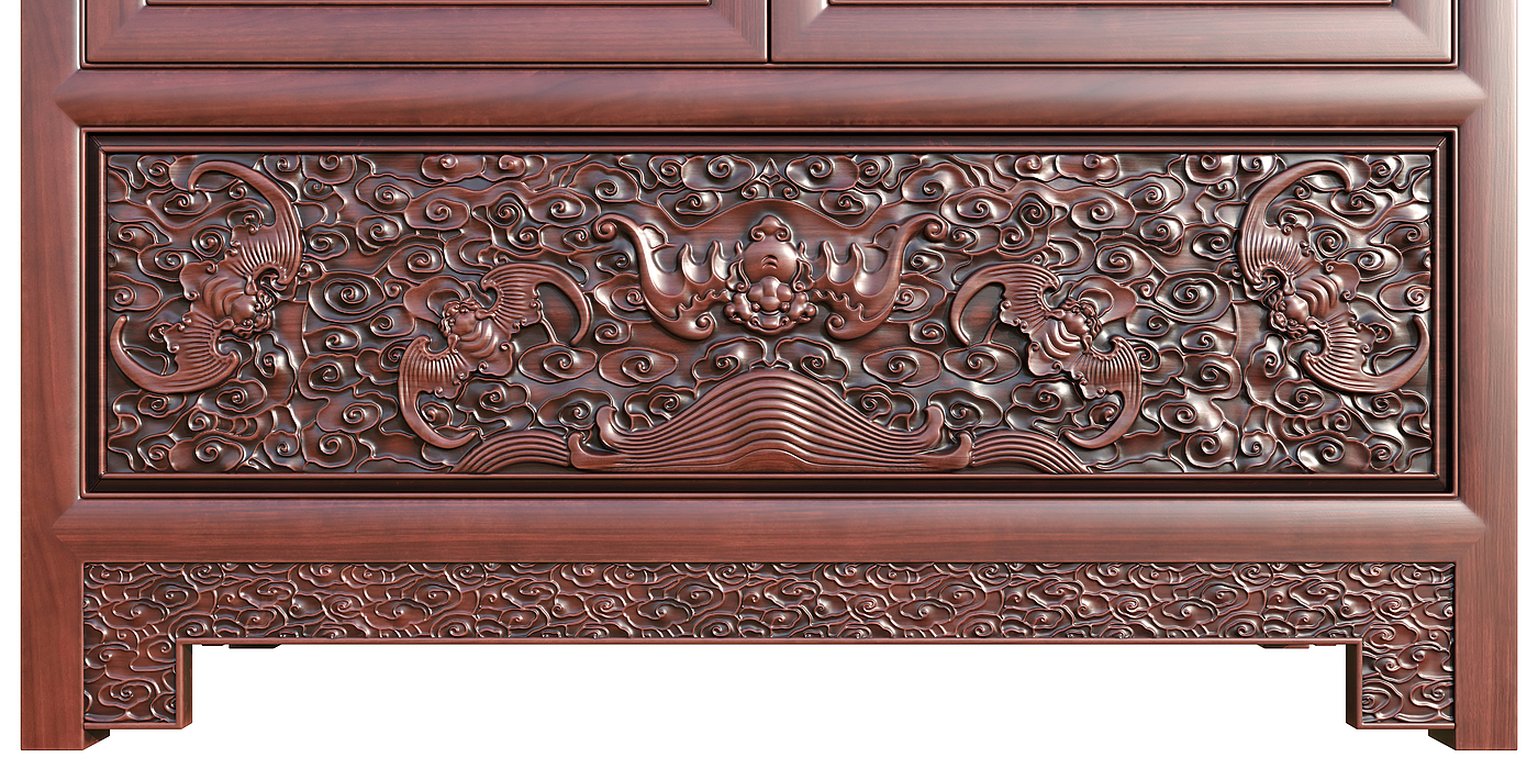Chinese style，wardrobe，Carved，furniture，Mahogany，red sandalwood，Yellow pear，carving，