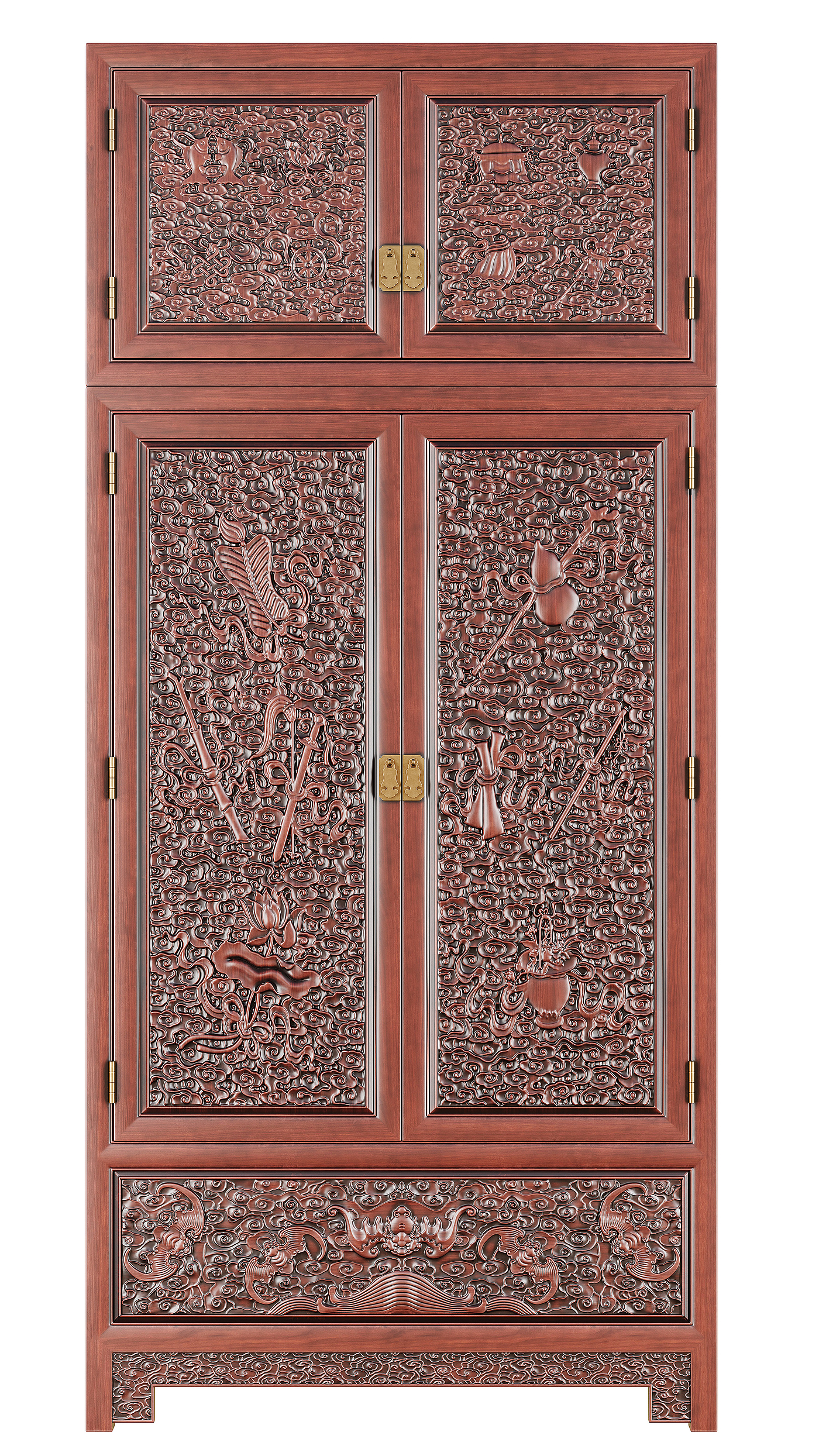 Chinese style，wardrobe，Carved，furniture，Mahogany，red sandalwood，Yellow pear，carving，