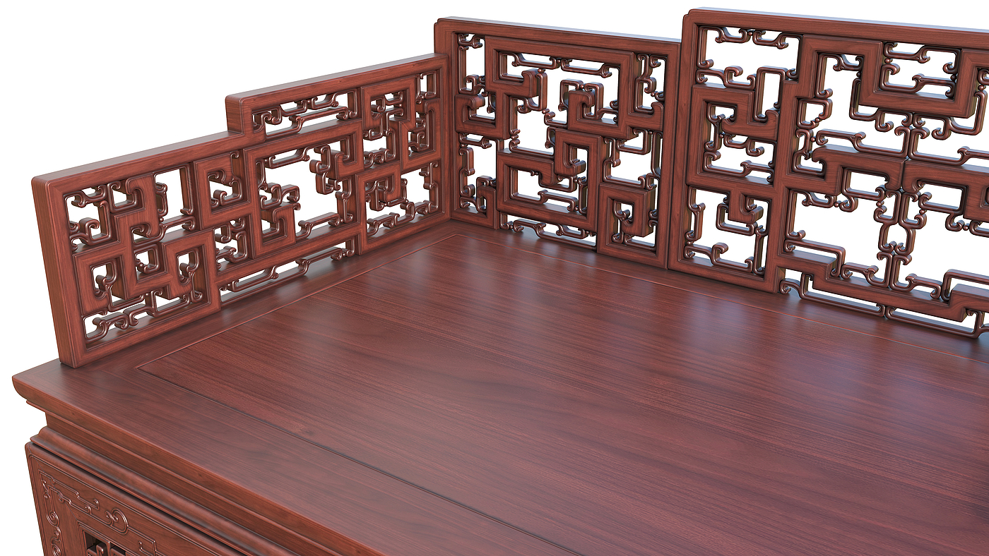 Chinese style，Furniture'，Carved，carving，Mahogany，red sandalwood，Yellow pear，Modeling rendering animation，