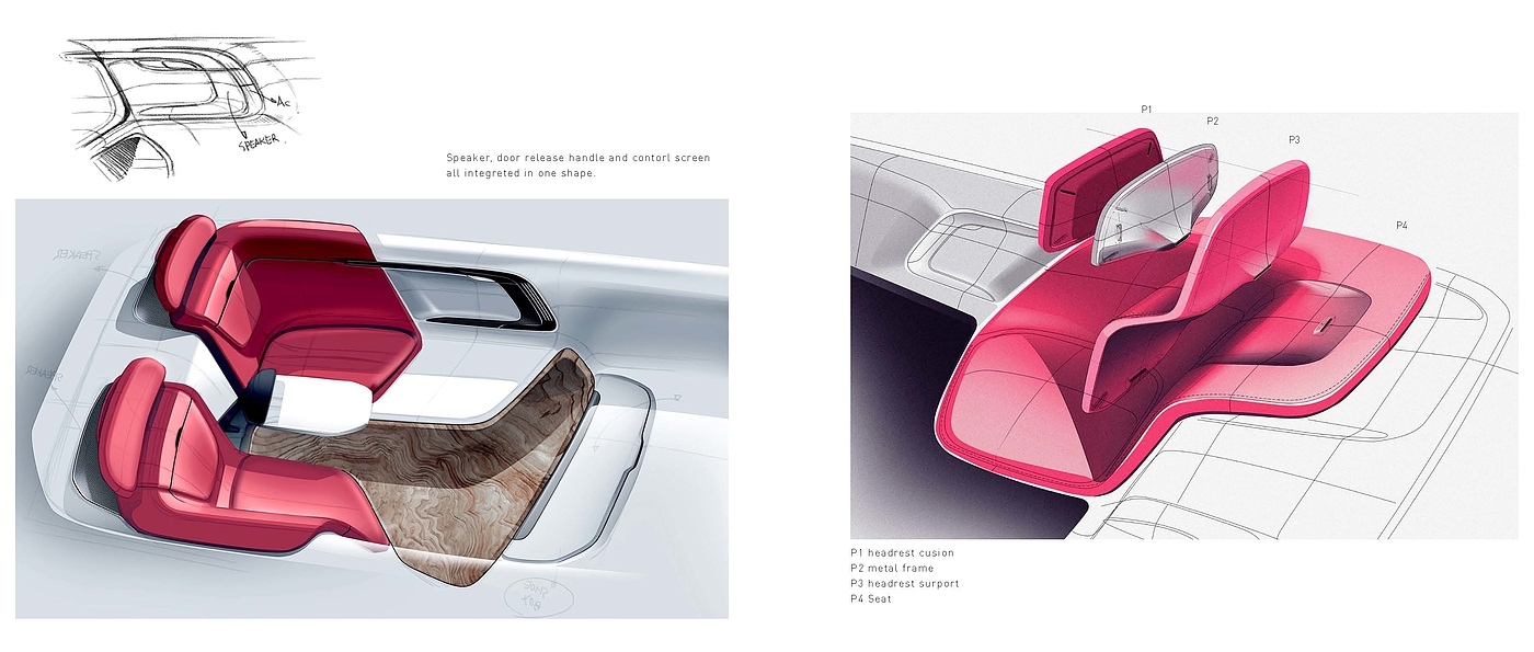 Volvo concept car，Graduation project，ArtCenter，volvo，Family Travel，