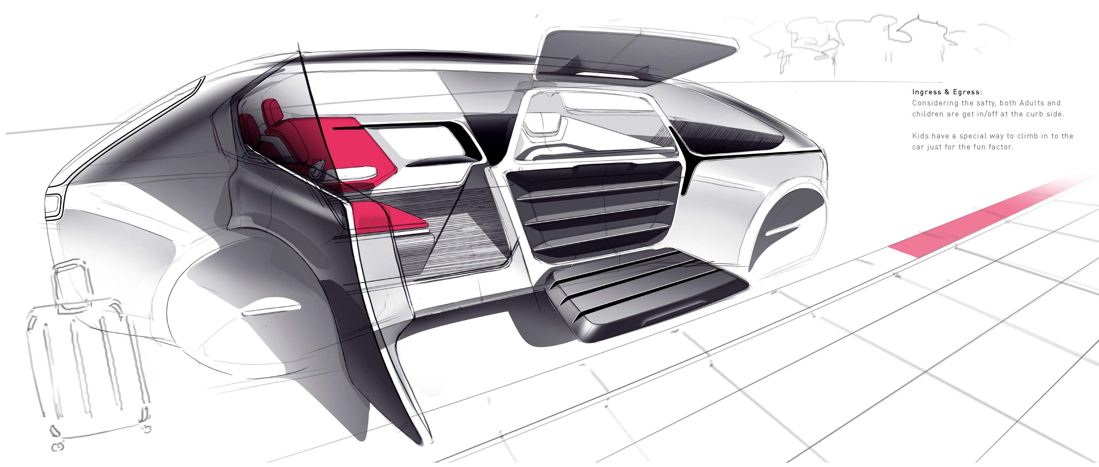 Volvo concept car，Graduation project，ArtCenter，volvo，Family Travel，