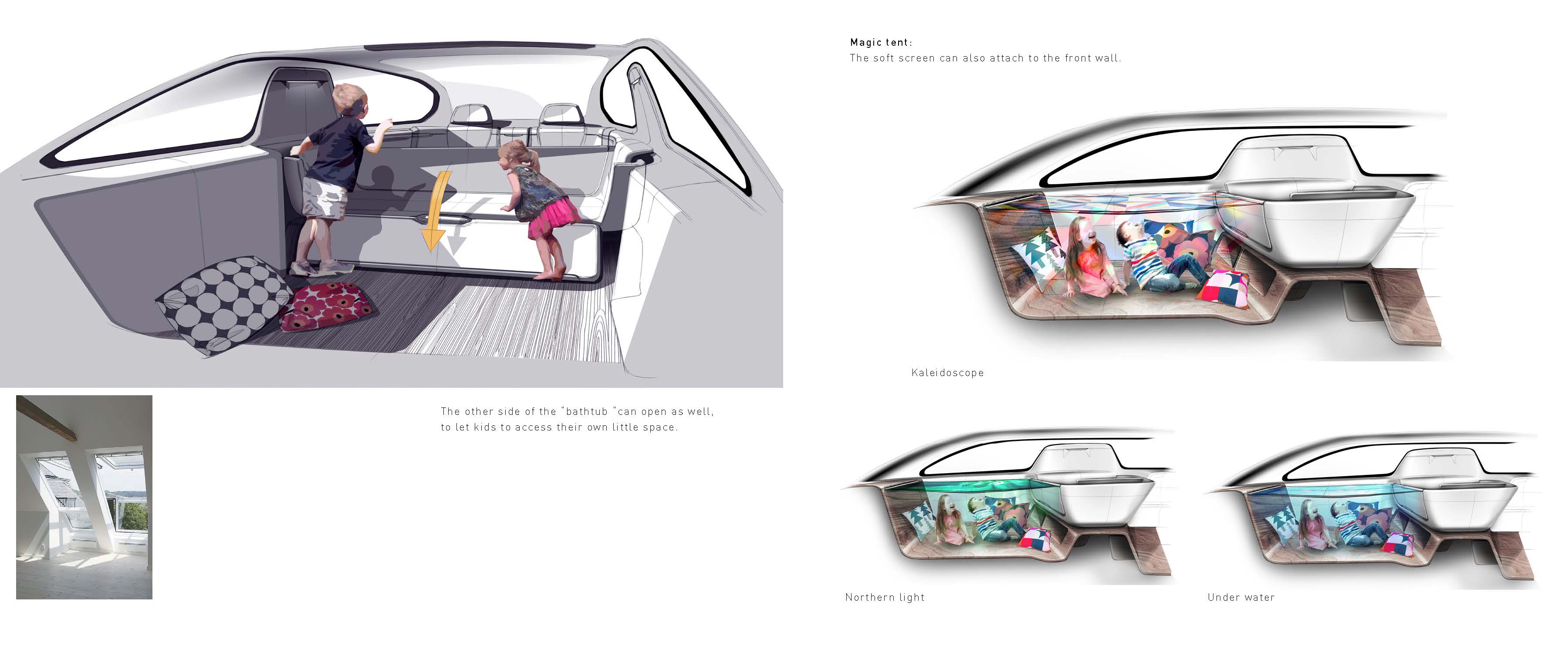 Volvo concept car，Graduation project，ArtCenter，volvo，Family Travel，