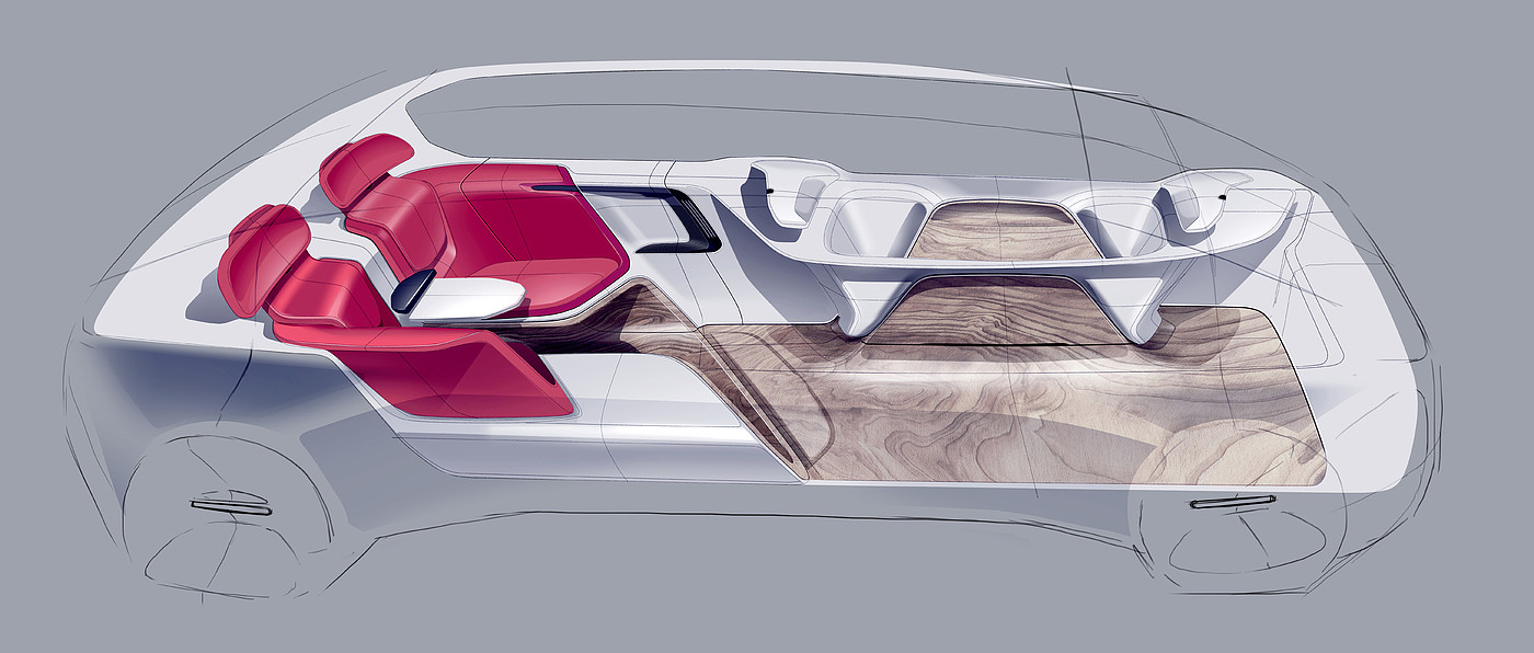 Volvo concept car，Graduation project，ArtCenter，volvo，Family Travel，