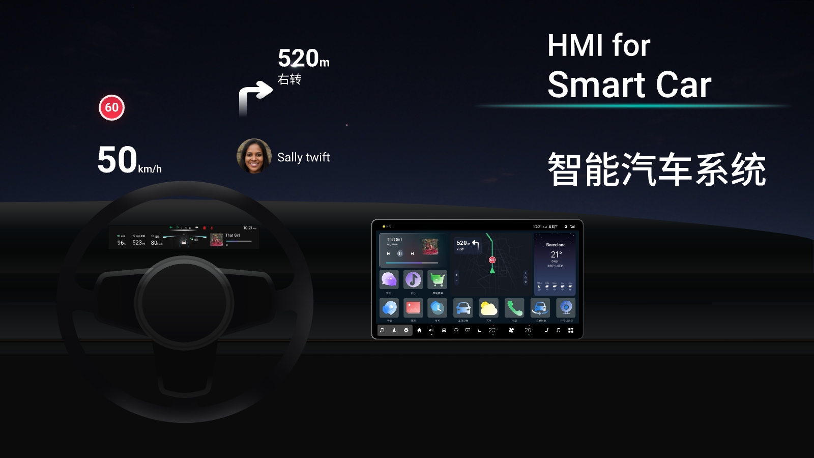 HMI, interaction design, smart car, smart cockpit，