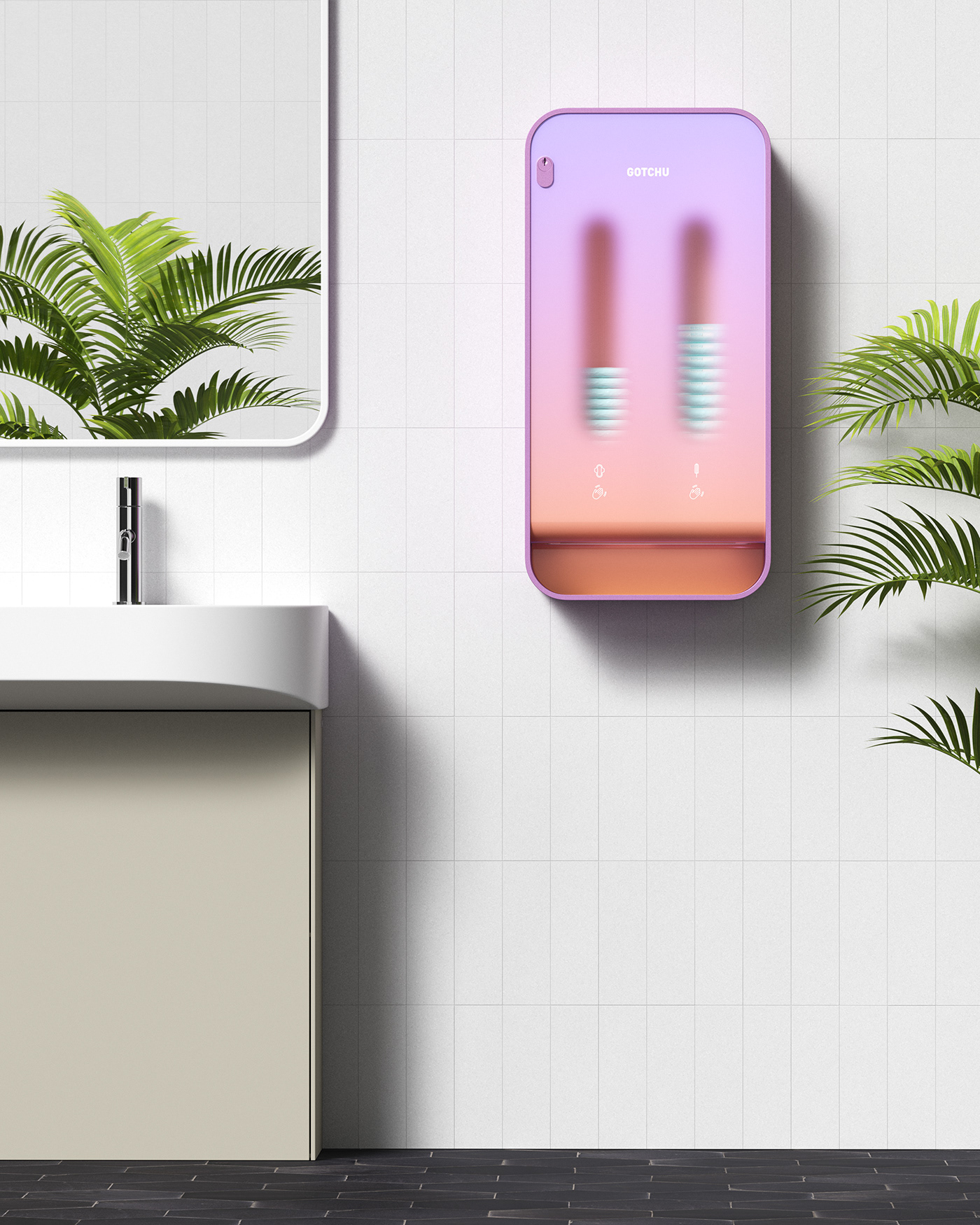 GOTCHU，product design，originality，Smart sanitary napkin dispenser，