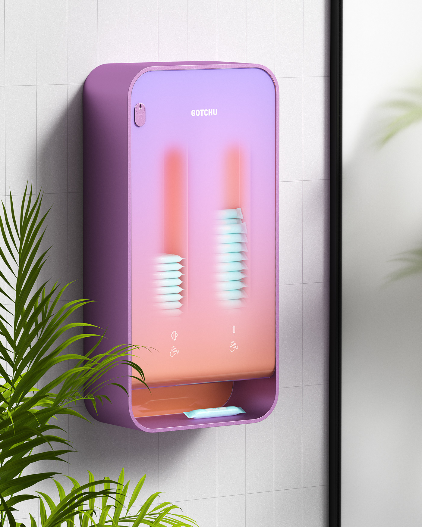 GOTCHU，product design，originality，Smart sanitary napkin dispenser，