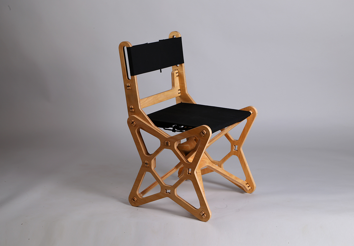 atomic structure，wooden ，Seat design，