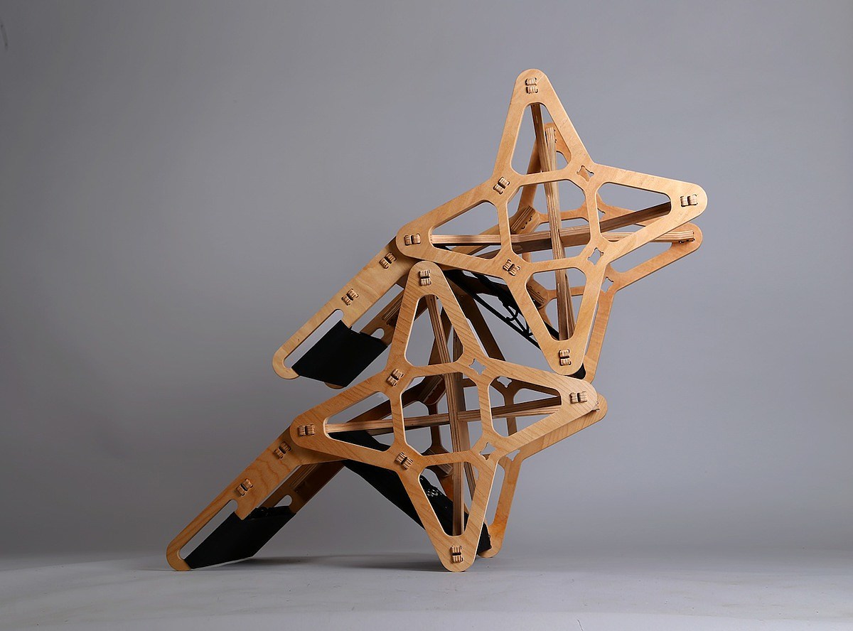 atomic structure，wooden ，Seat design，