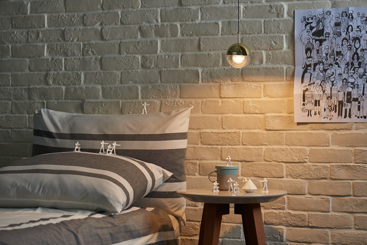 Bedside lamp，Warm light，Metal，geometry，