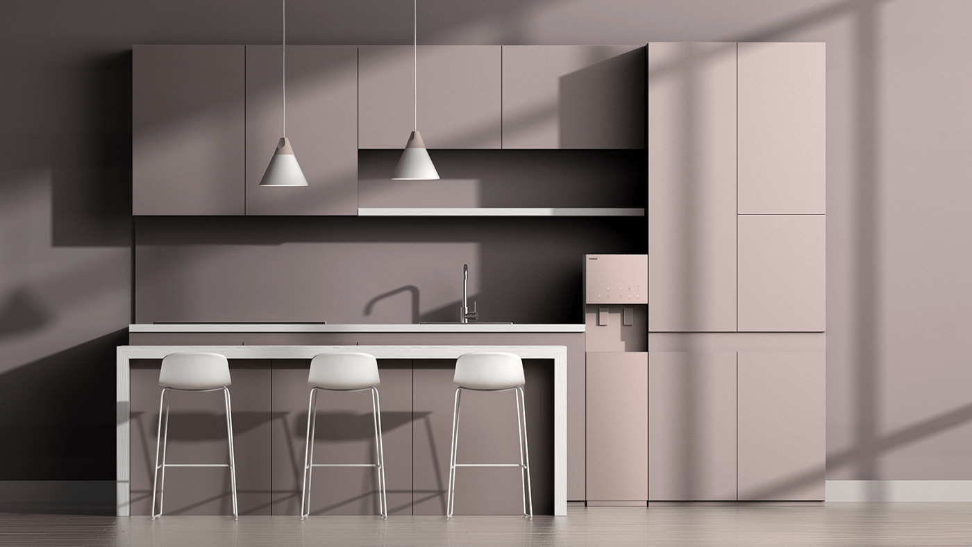 Water purifier，Seamless design，Minimalist design ，