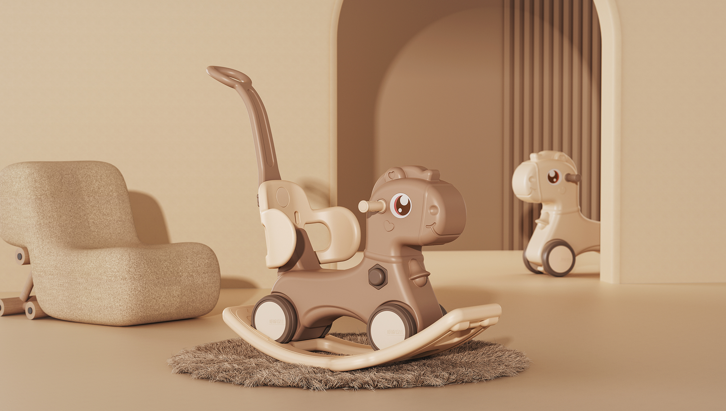 Children's Toys，rocking horse，Mother and baby，Walker，Ouch design，