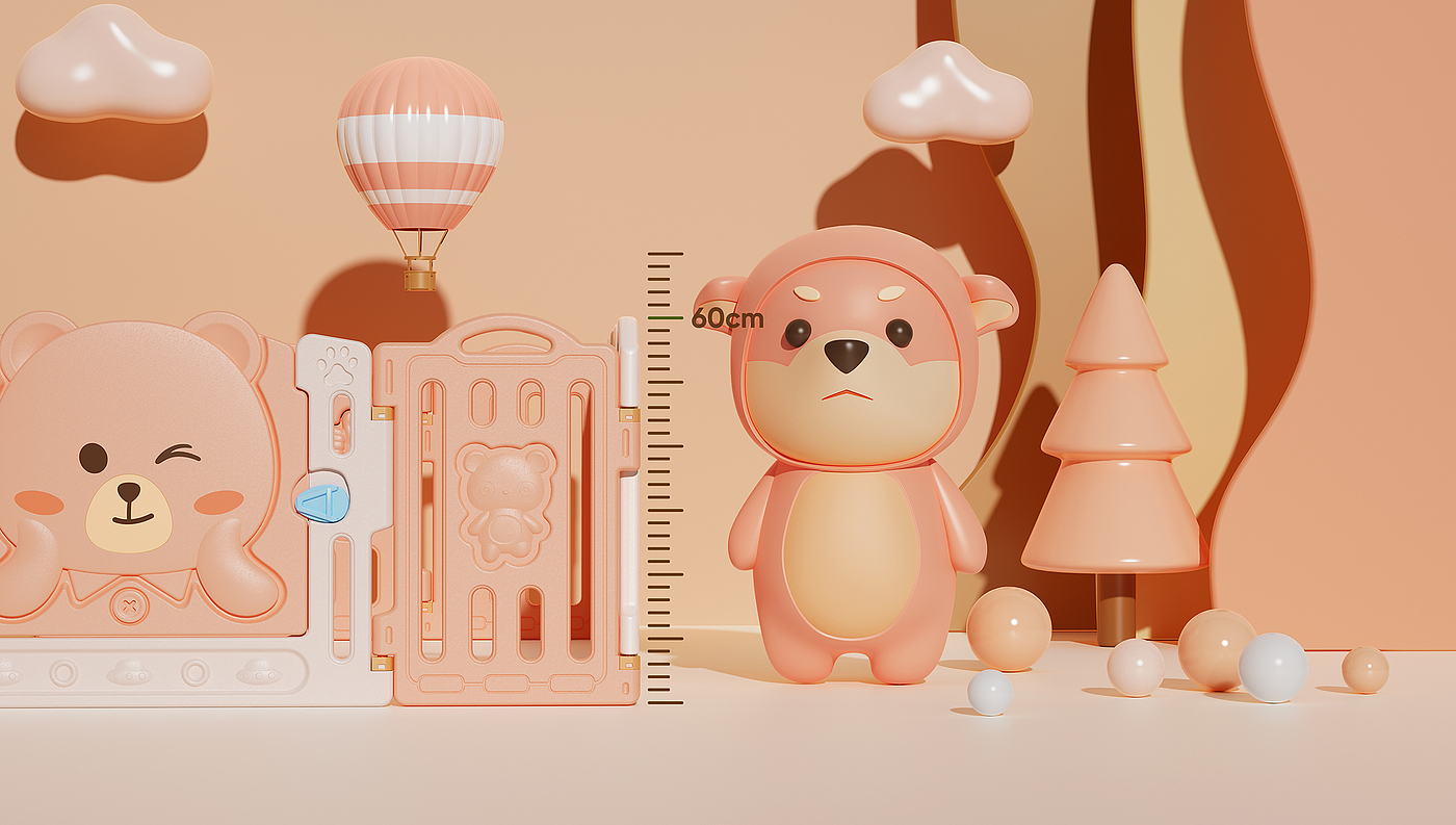 Children's fence，Maternal and infant products，cartoon toy，Ouch design，