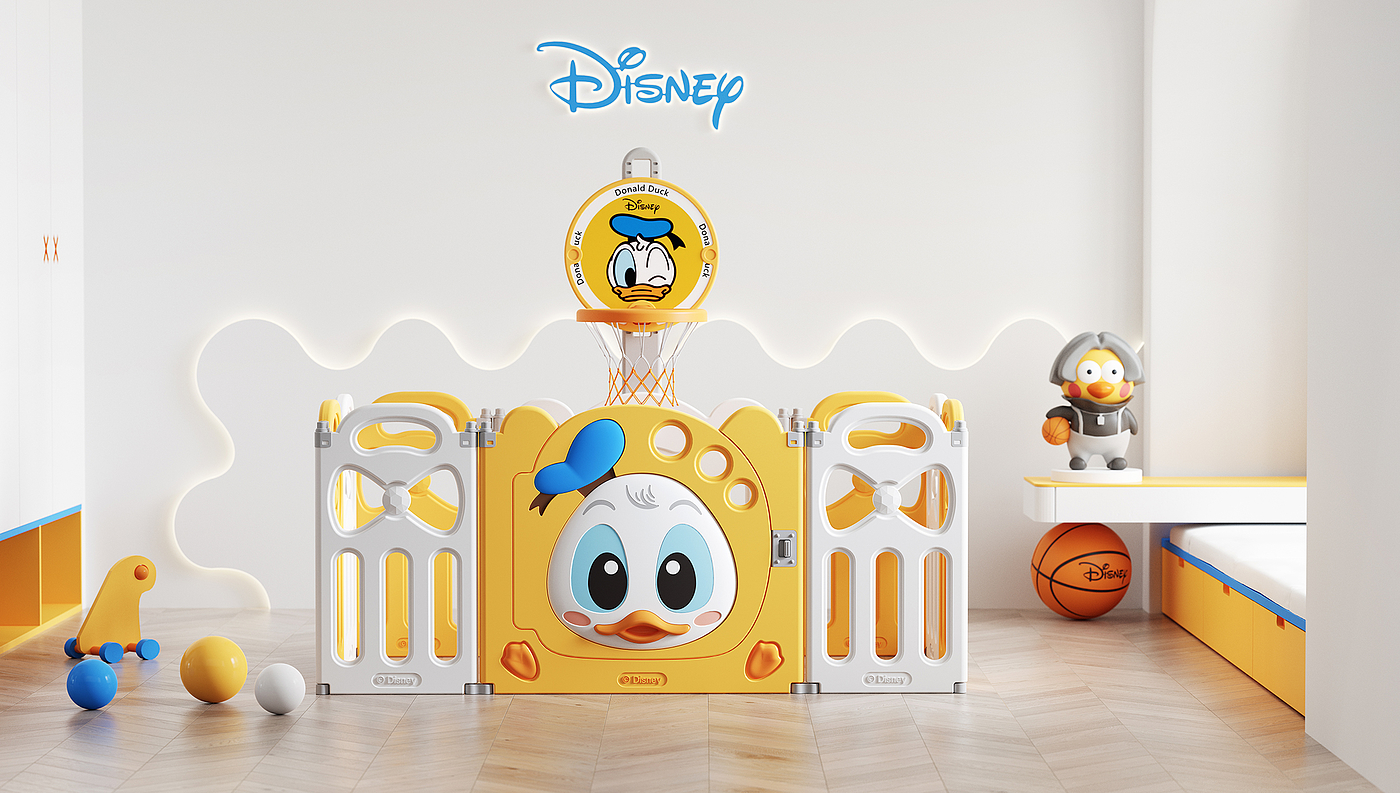 Disney，Children's fence，Donald Duck，Maternal and infant products，cartoon toy，Pigeon，Basketball，