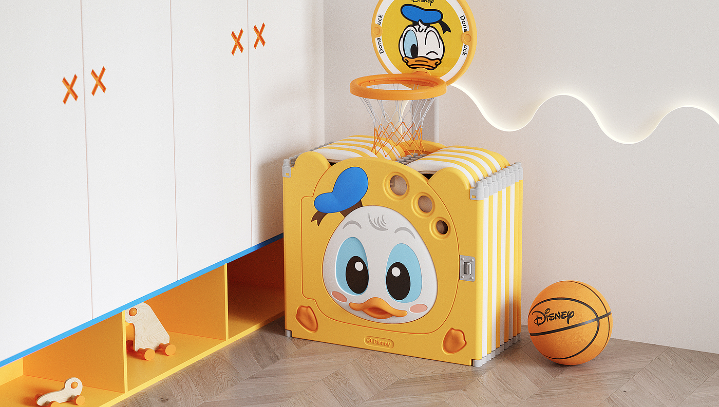 Disney，Children's fence，Donald Duck，Maternal and infant products，cartoon toy，Pigeon，Basketball，