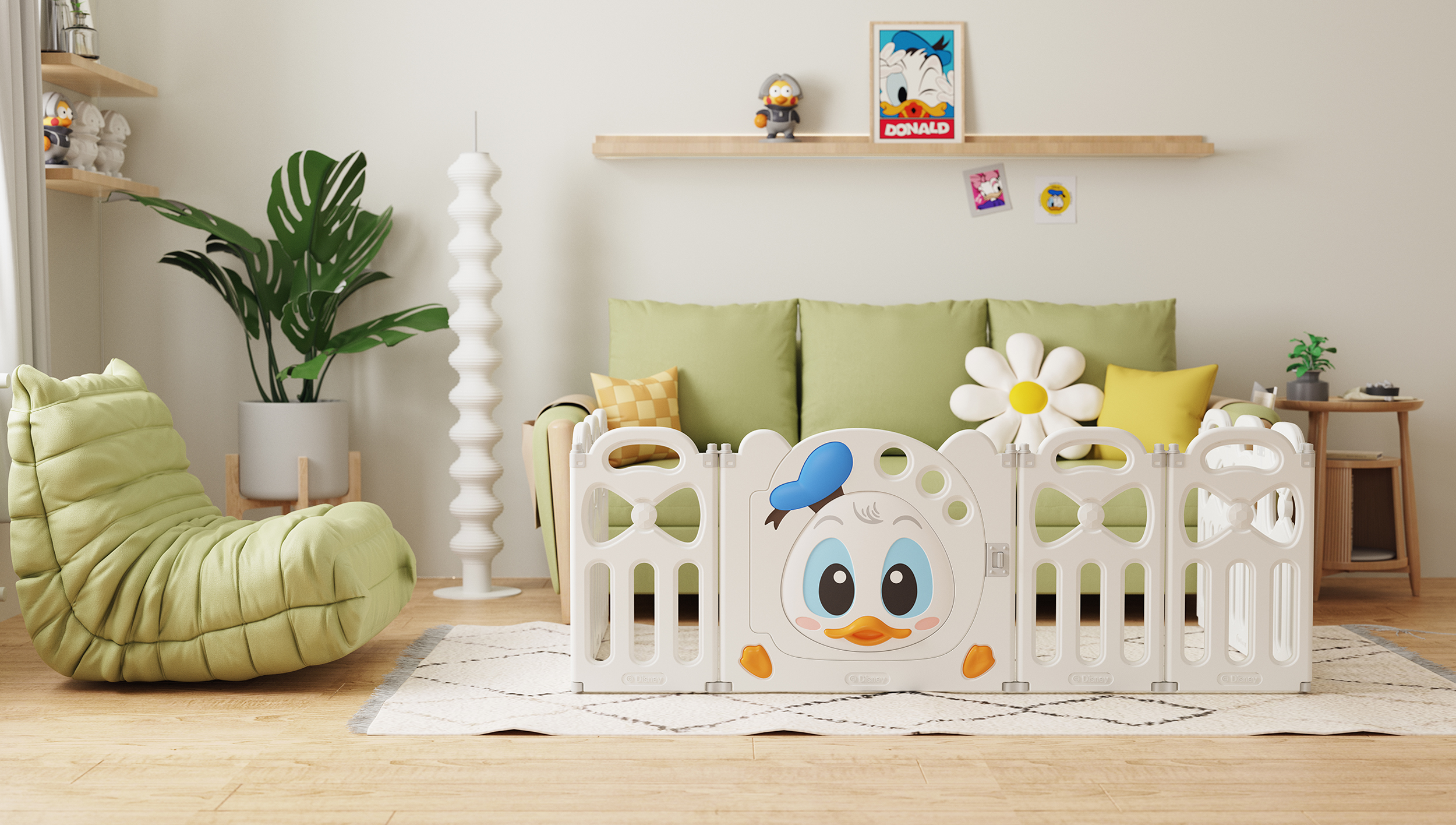 Disney，Children's fence，Donald Duck，Maternal and infant products，cartoon toy，Pigeon，Basketball，