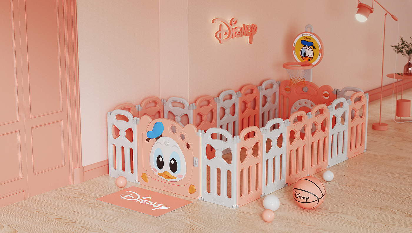 Disney，Children's fence，Donald Duck，Maternal and infant products，cartoon toy，Pigeon，Basketball，