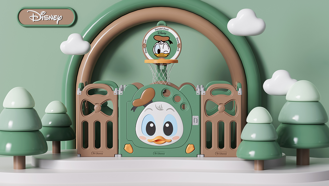 Disney，Children's fence，Donald Duck，Maternal and infant products，cartoon toy，Pigeon，Basketball，