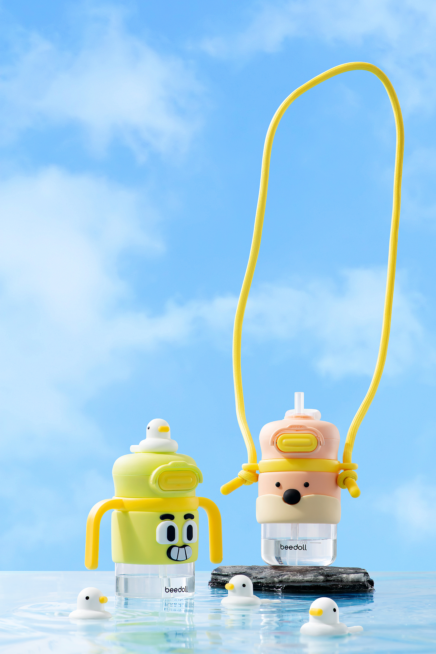 Water cup，Double drink，children，Straw cup，feeding bottle，coffee cup，milk cup，Strap water cup，