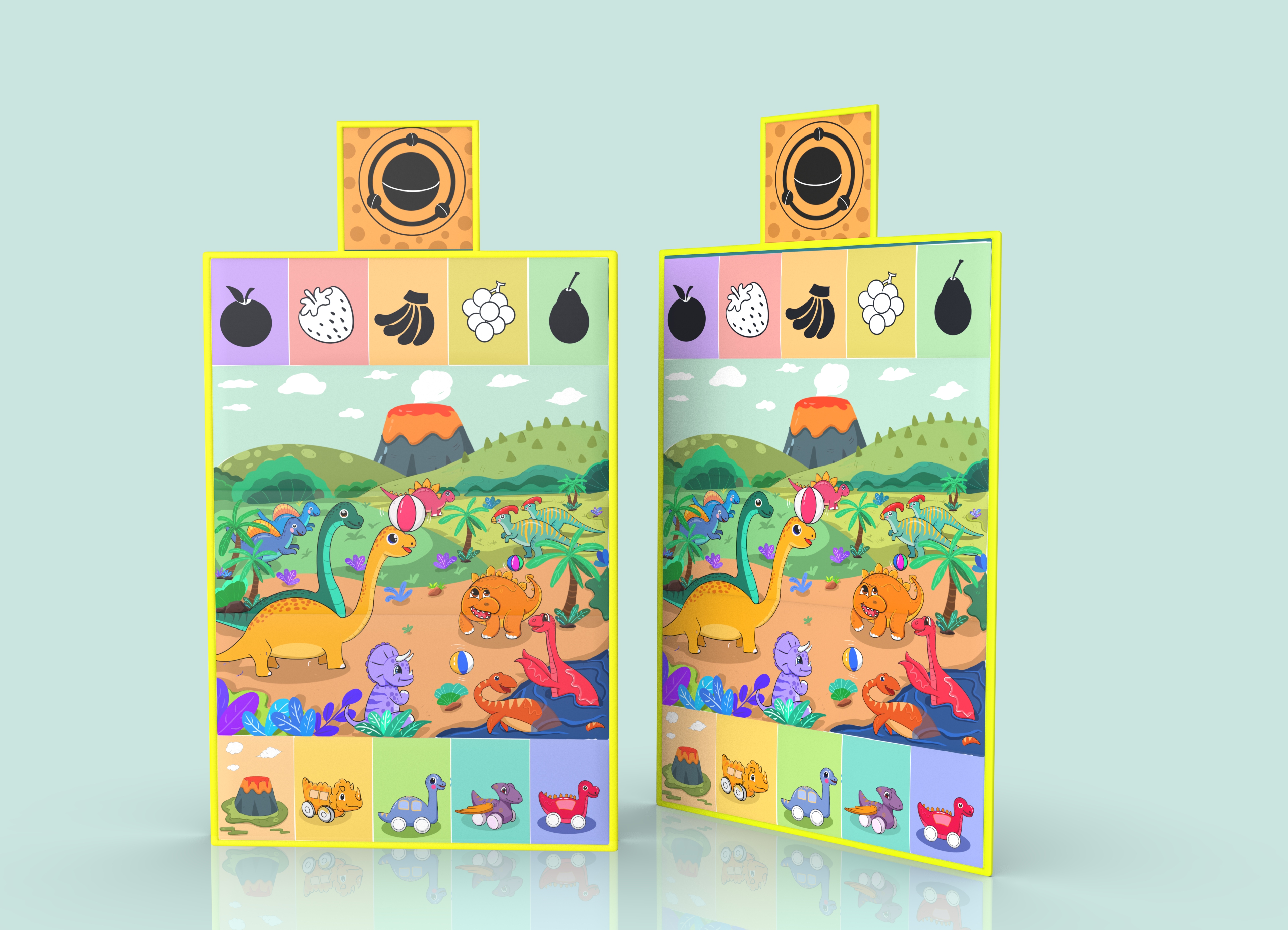 Hair dinosaur theme design a baby crawling cushion，