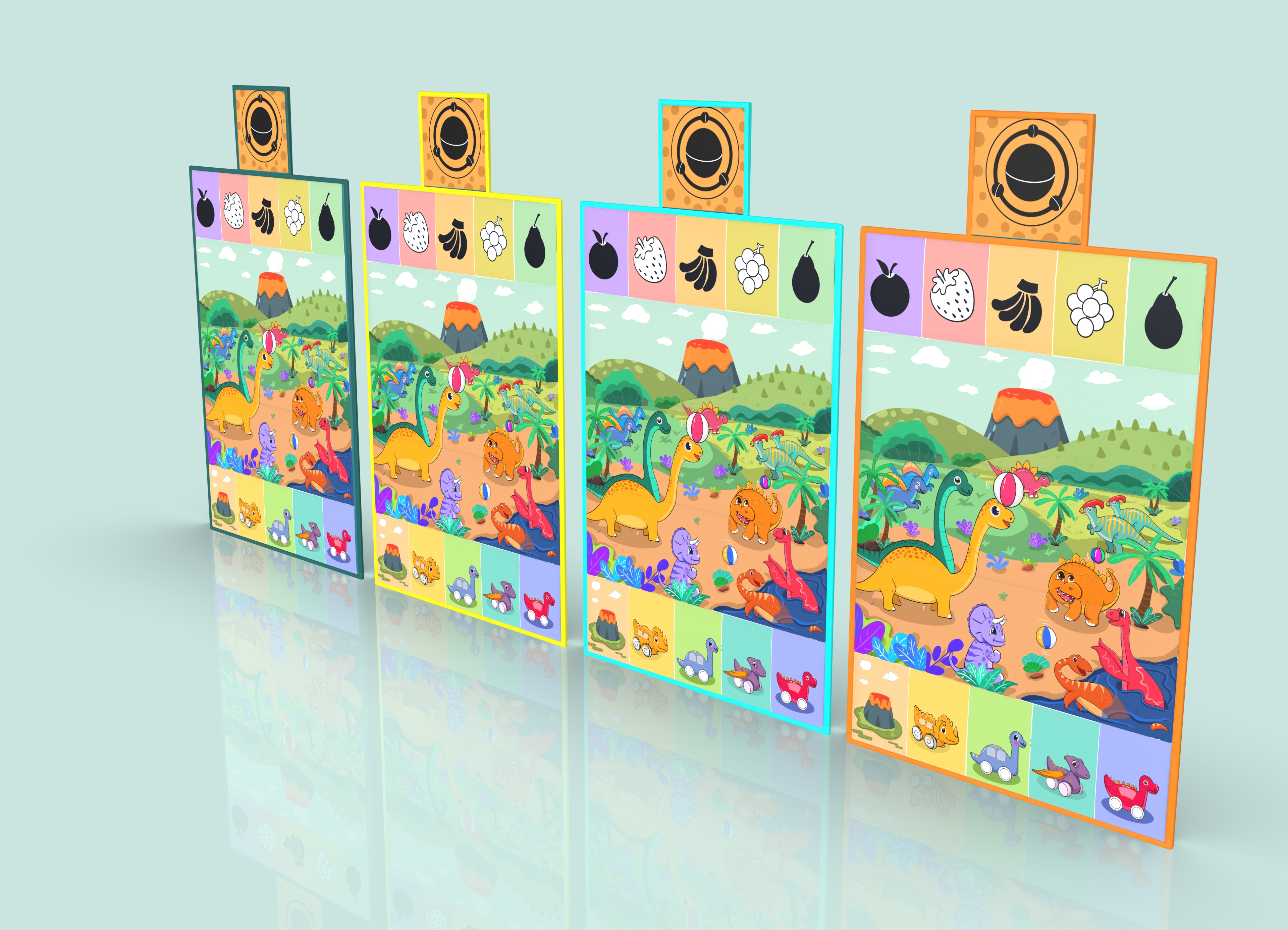 Hair dinosaur theme design a baby crawling cushion，