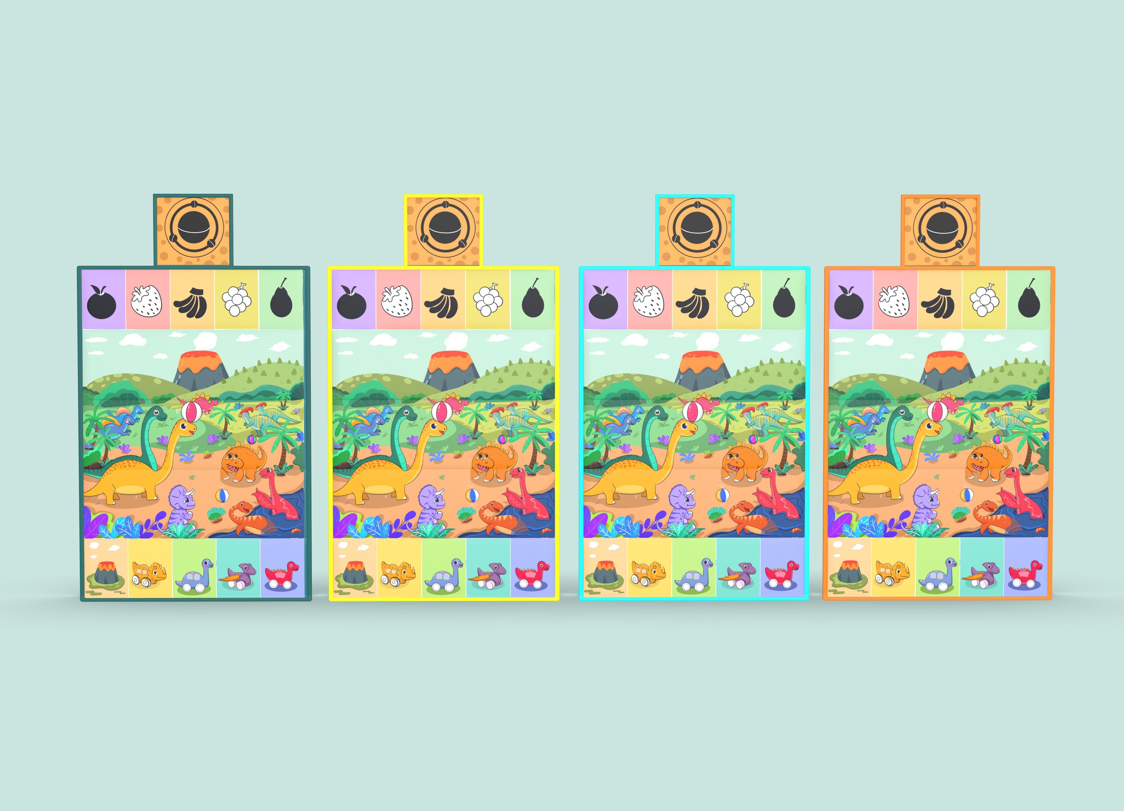 Hair dinosaur theme design a baby crawling cushion，