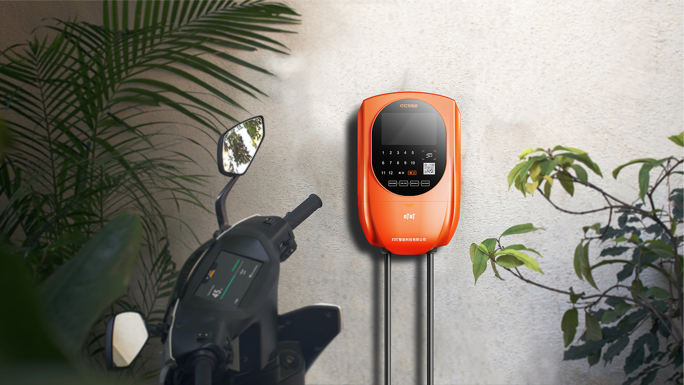 Electric vehicle charging pile，midfielder，streamline，Simplicity，fashion，