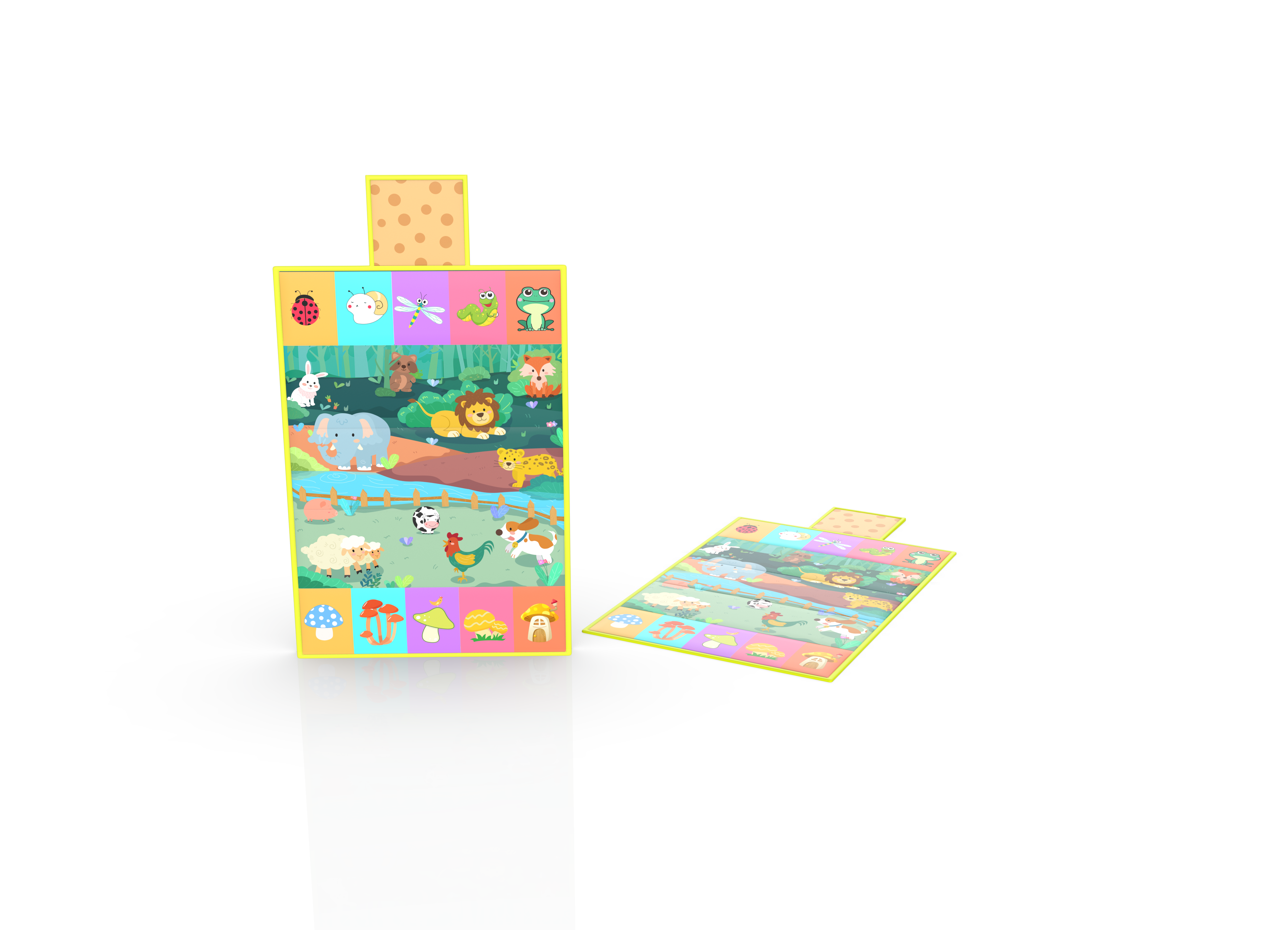 Design a crawling cushion with the theme of forest animals，Baby crawling cushion，