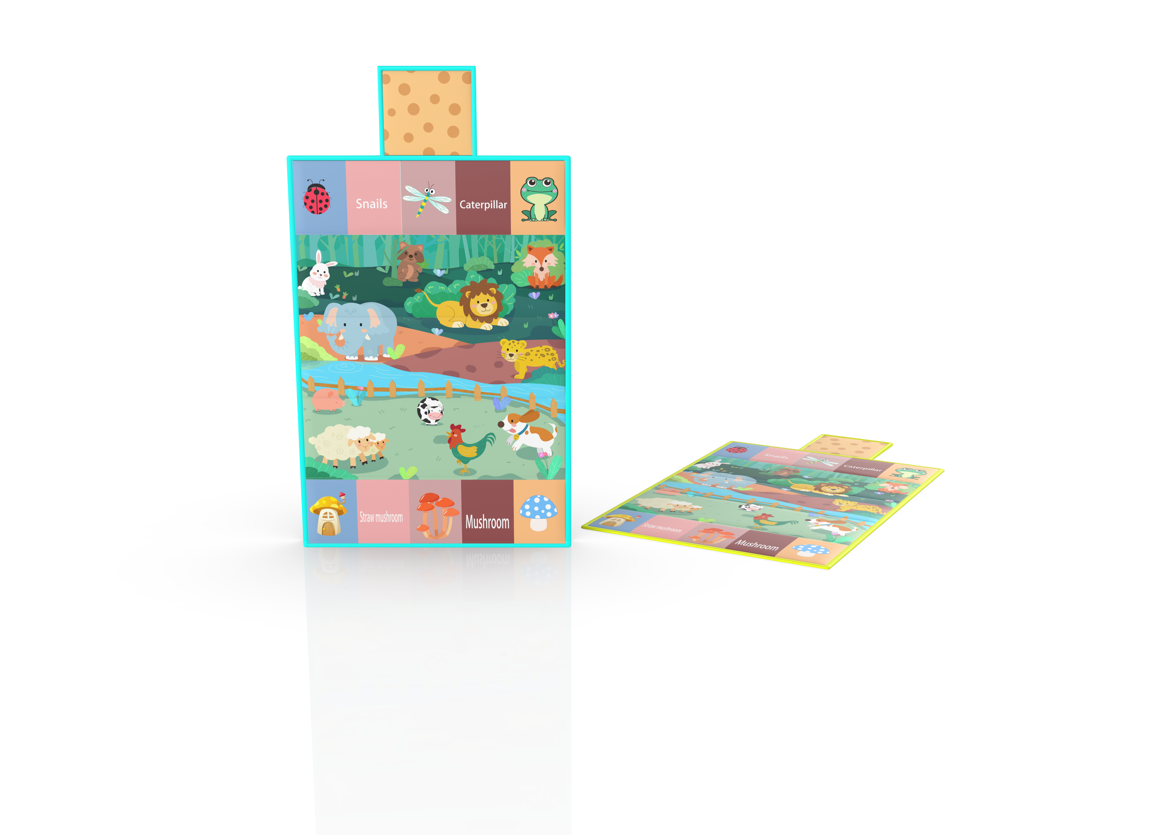 Design a crawling cushion with the theme of forest animals，Baby crawling cushion，