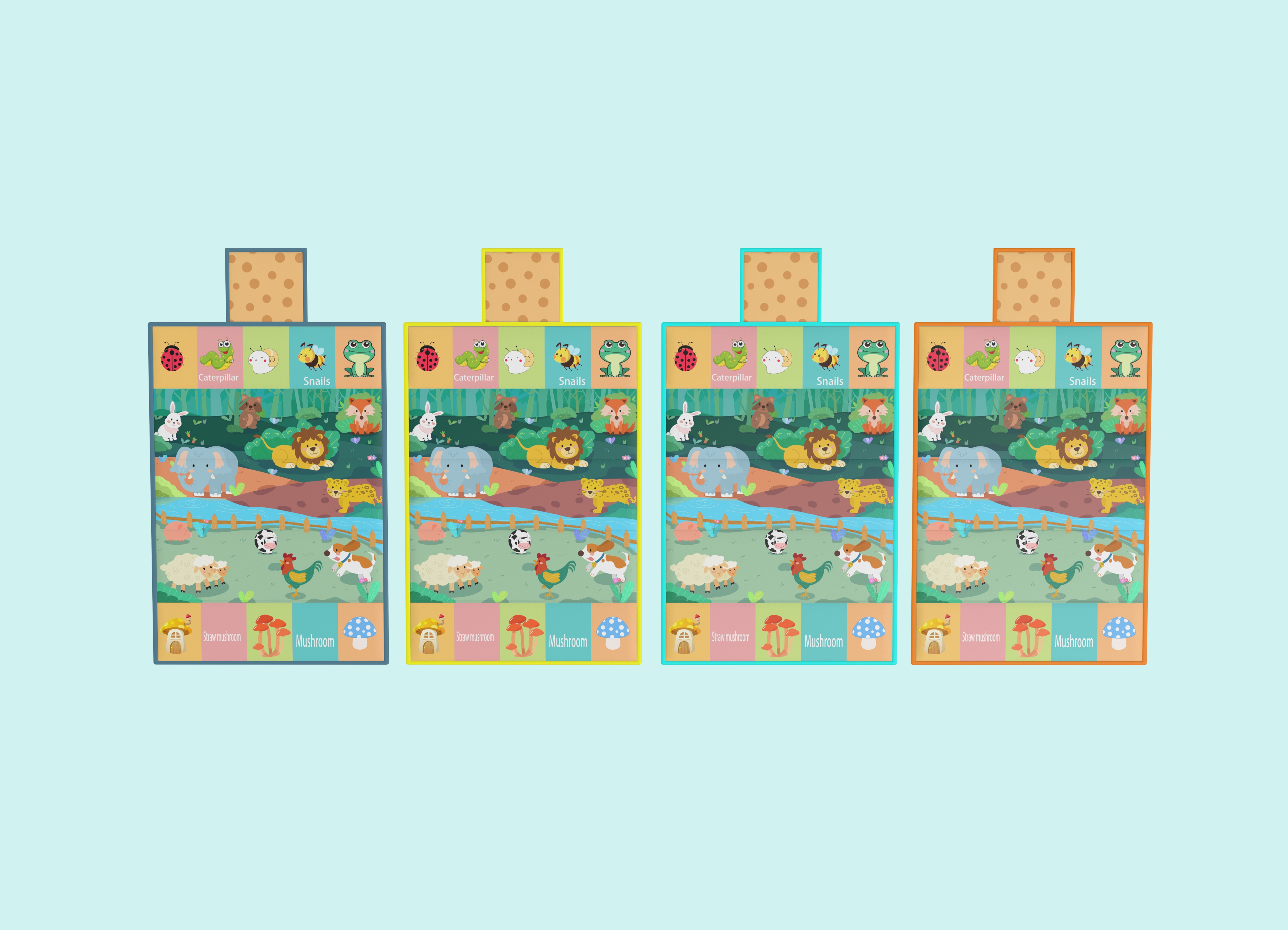 Design a crawling cushion with the theme of forest animals，Baby crawling cushion，