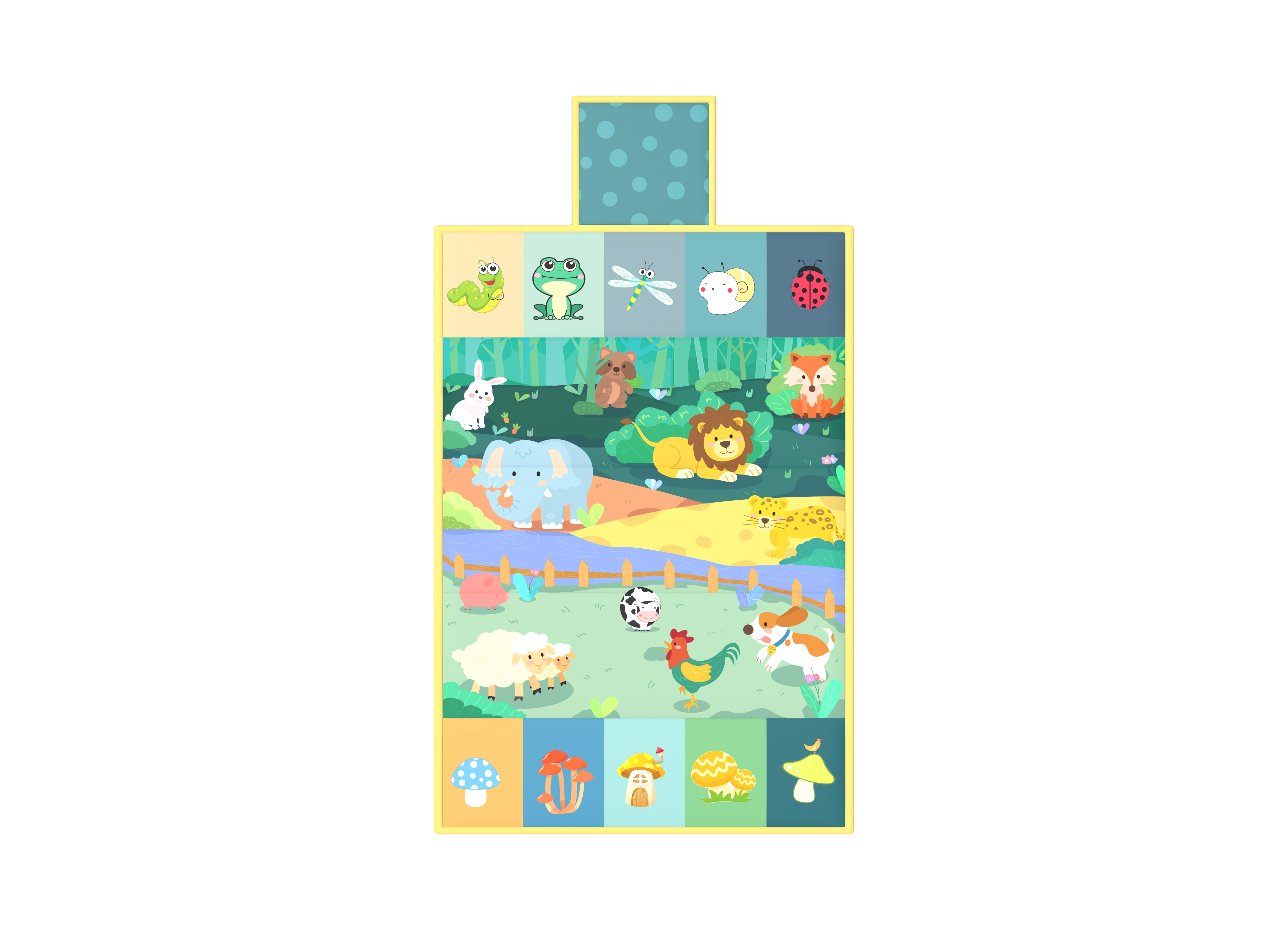 Design a crawling cushion with the theme of forest animals，Baby crawling cushion，