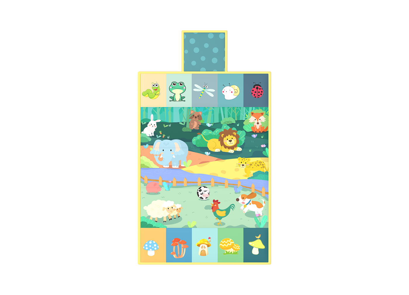 Design a crawling cushion with the theme of forest animals，Baby crawling cushion，