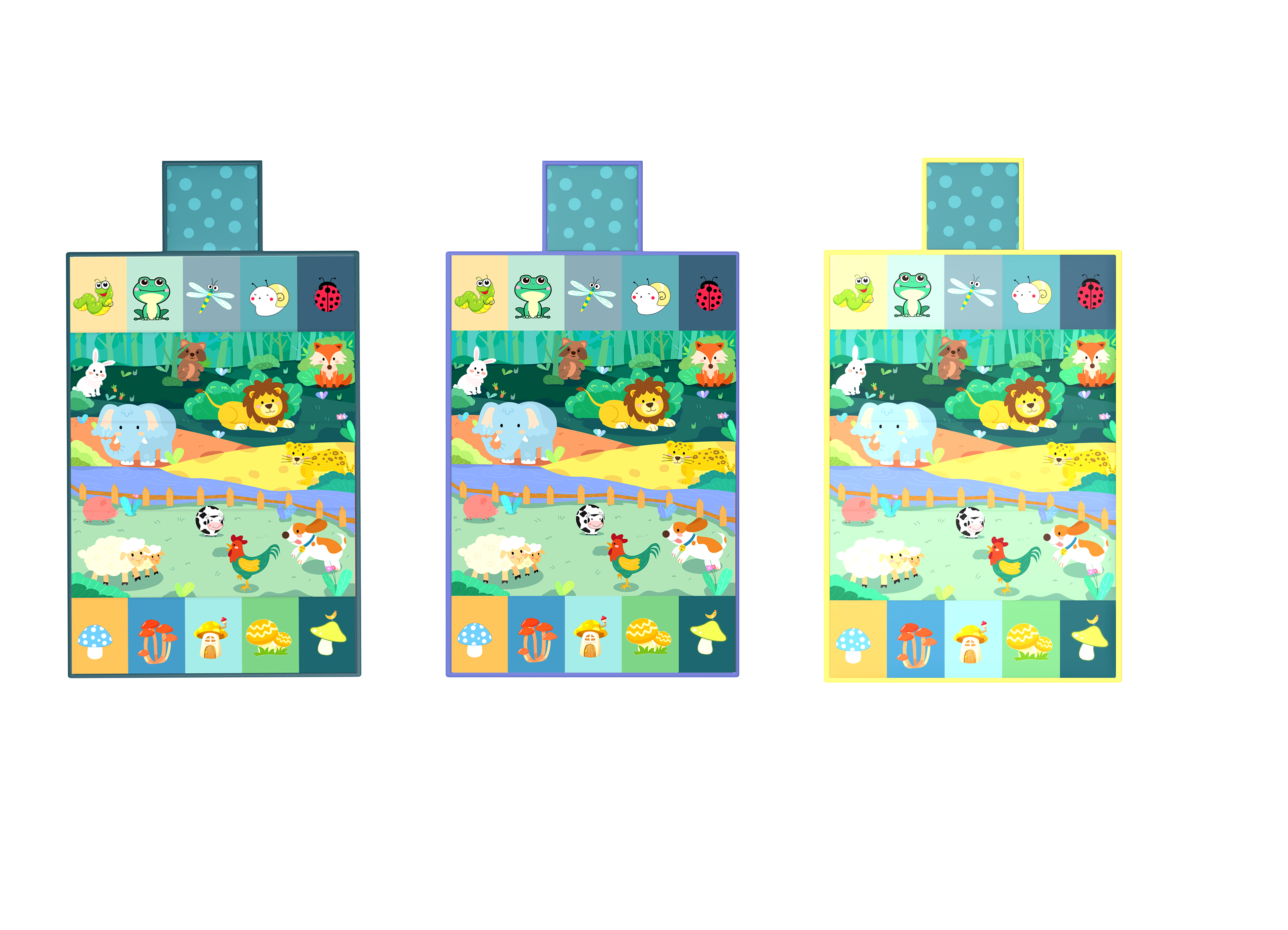 Design a crawling cushion with the theme of forest animals，Baby crawling cushion，