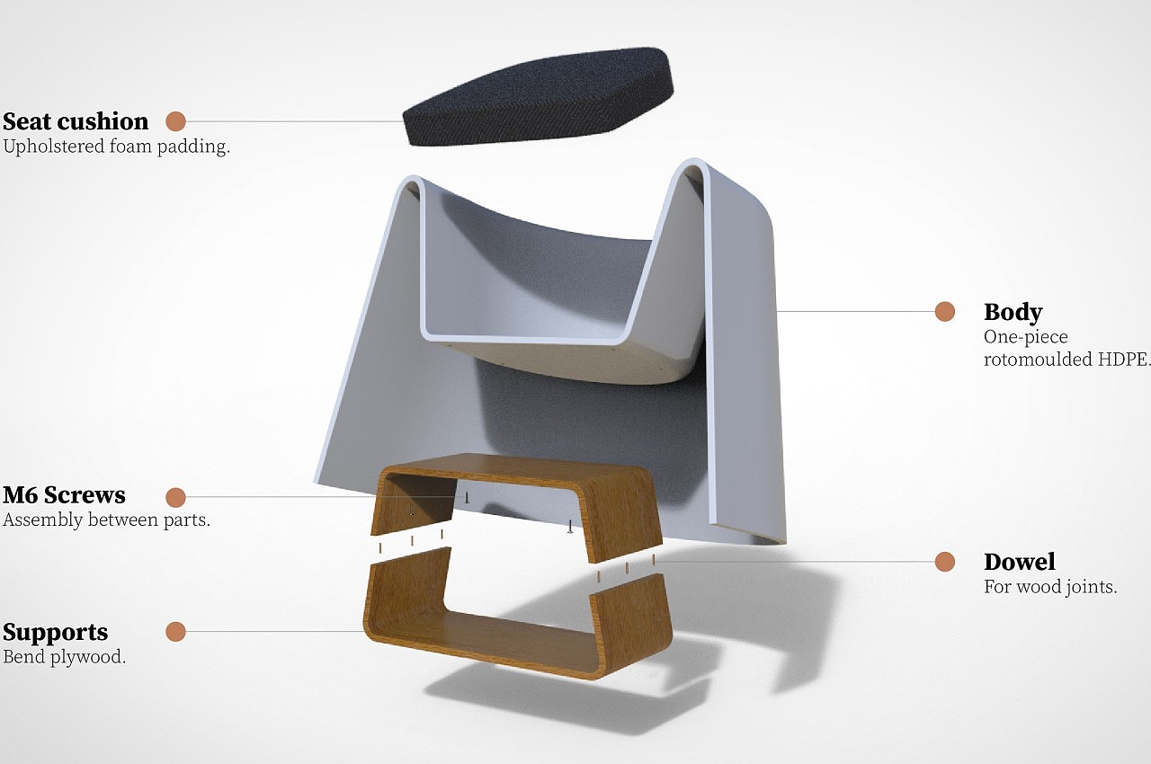 沙发椅，椅子，极简主义，锥形，