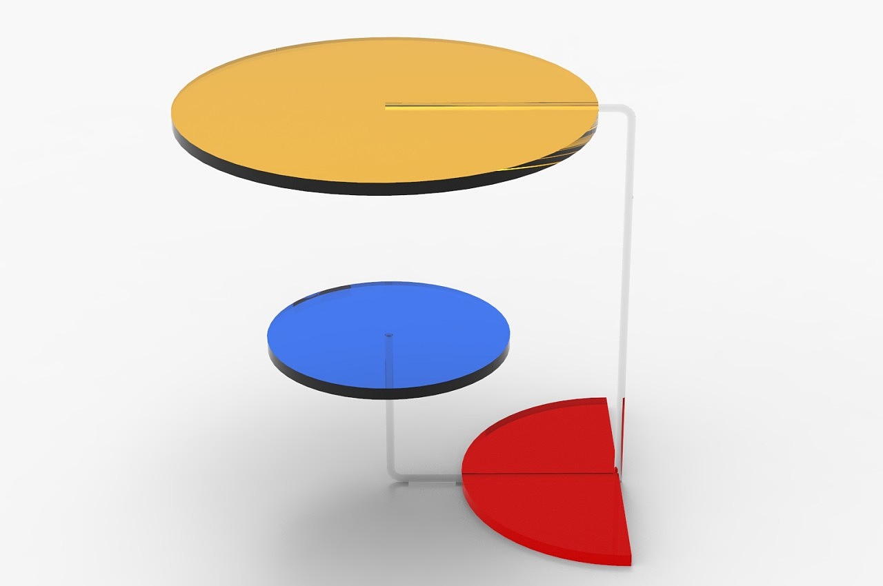 Coffee table，Tricolor，Asymmetry，