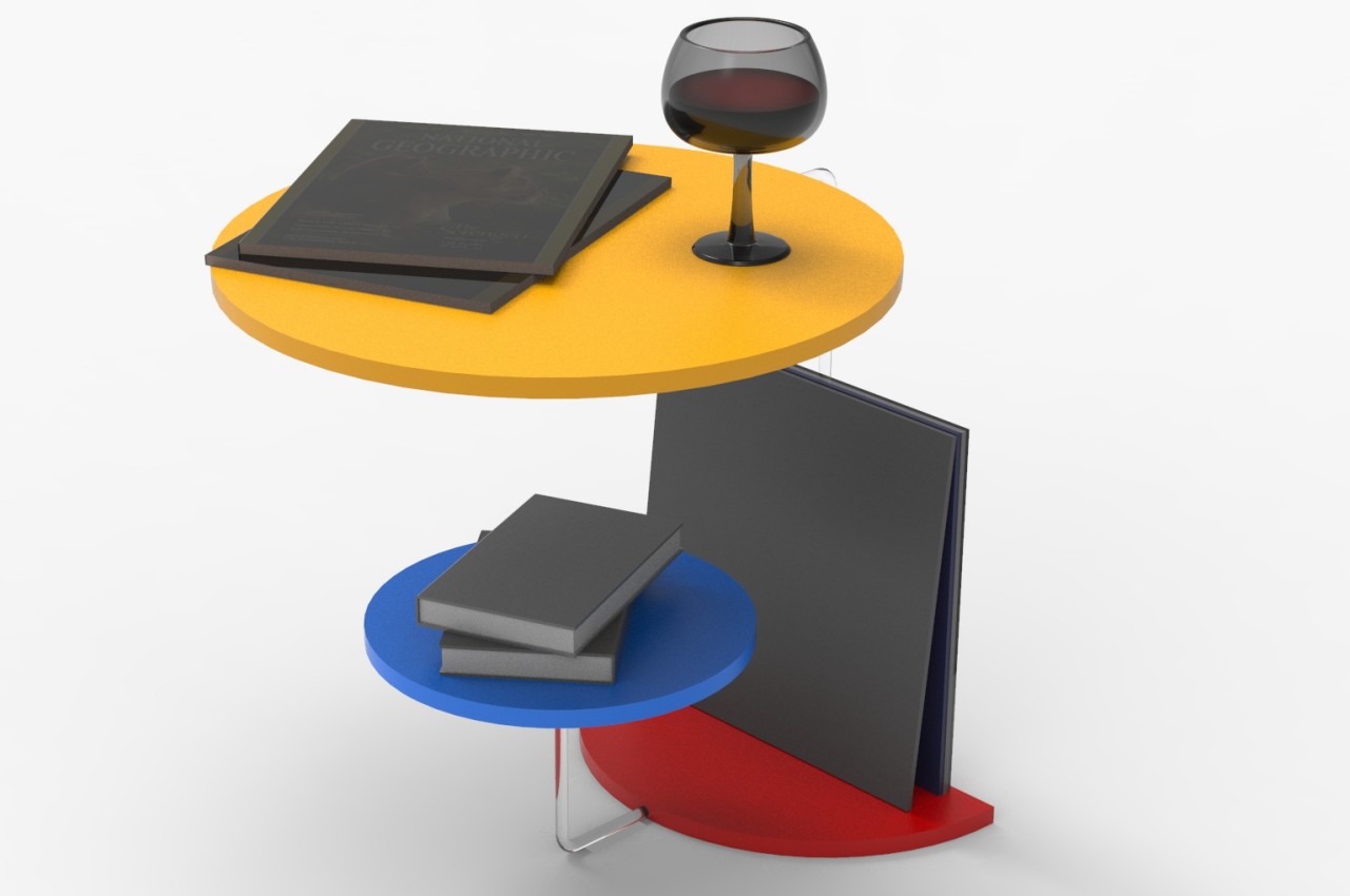 Coffee table，Tricolor，Asymmetry，