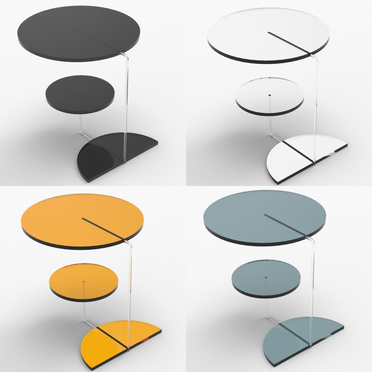 Coffee table，Tricolor，Asymmetry，