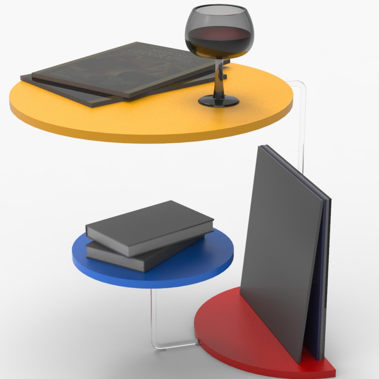 Coffee table，Tricolor，Asymmetry，