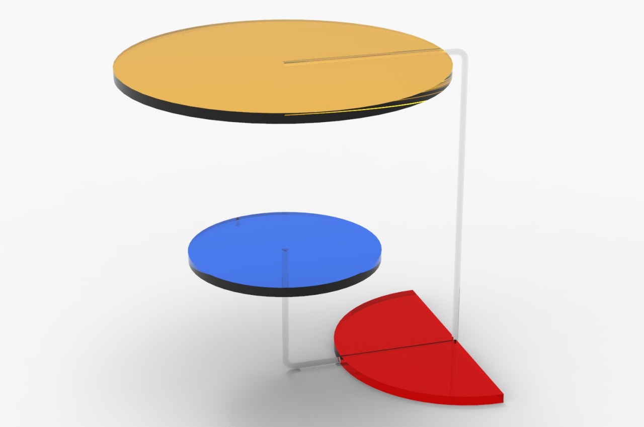Coffee table，Tricolor，Asymmetry，
