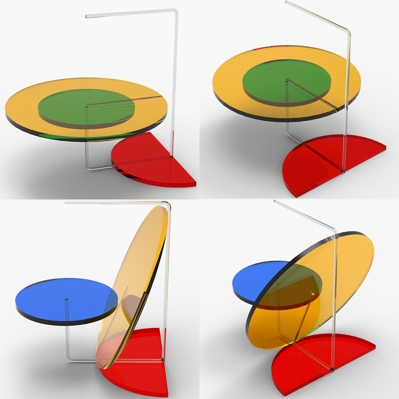 Coffee table，Tricolor，Asymmetry，