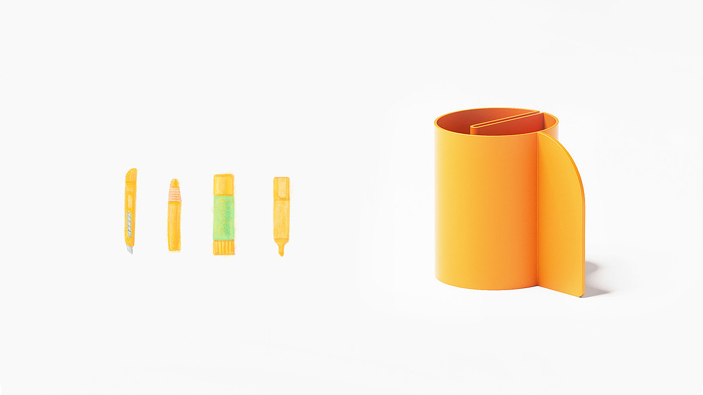 Stationery，pen container，Receive，