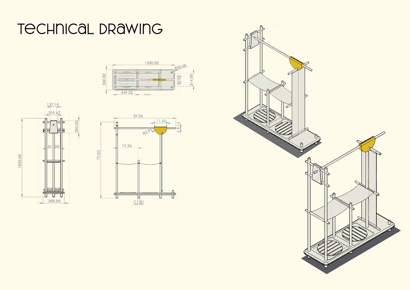Bamboo，coat hanger，multi-function，INDIGO，