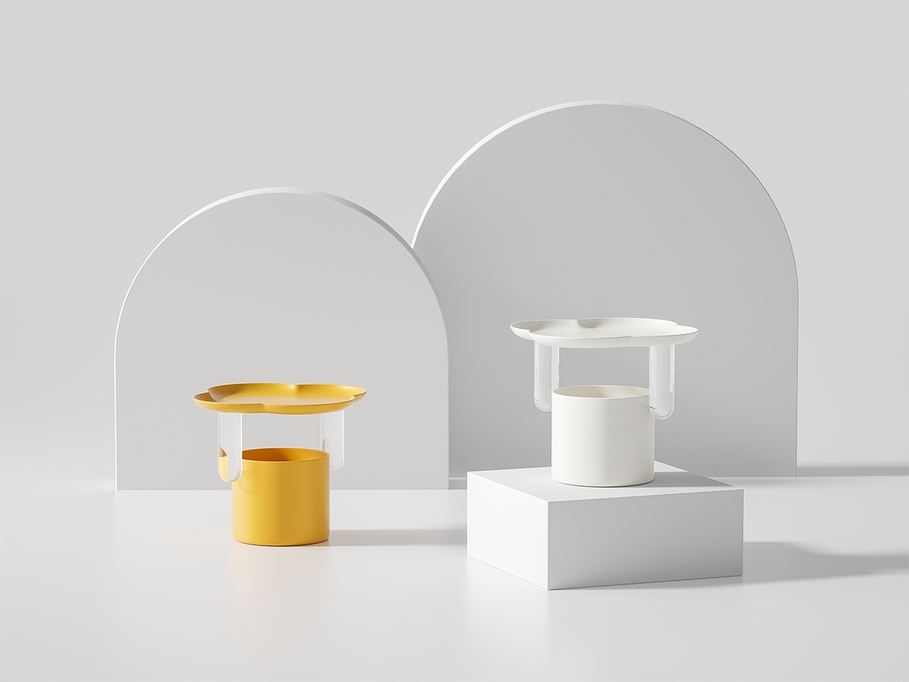 furniture design ，Side table，Cream wind，Cloud edge，