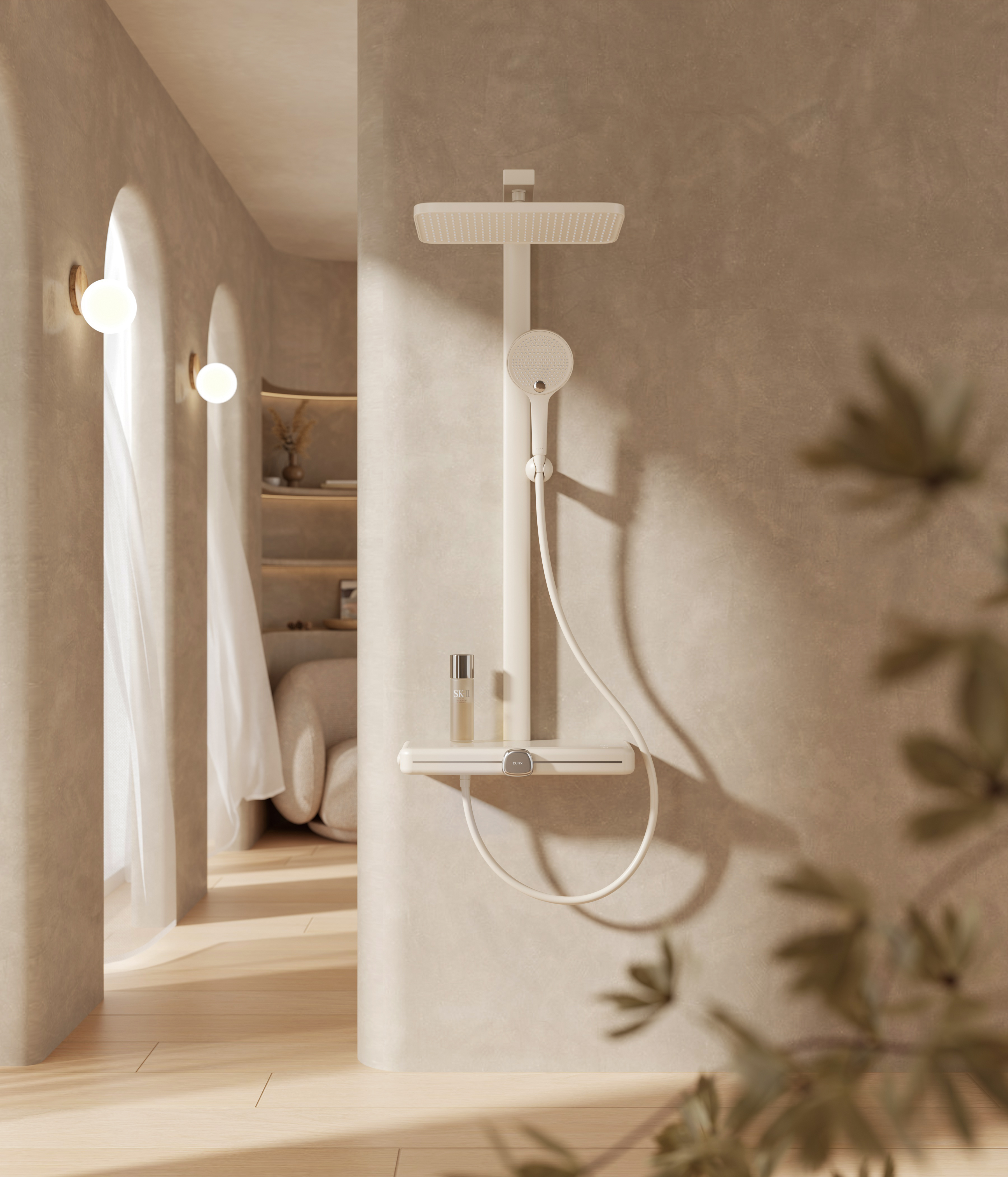 Design，bathroom，Shower，Cream wind，