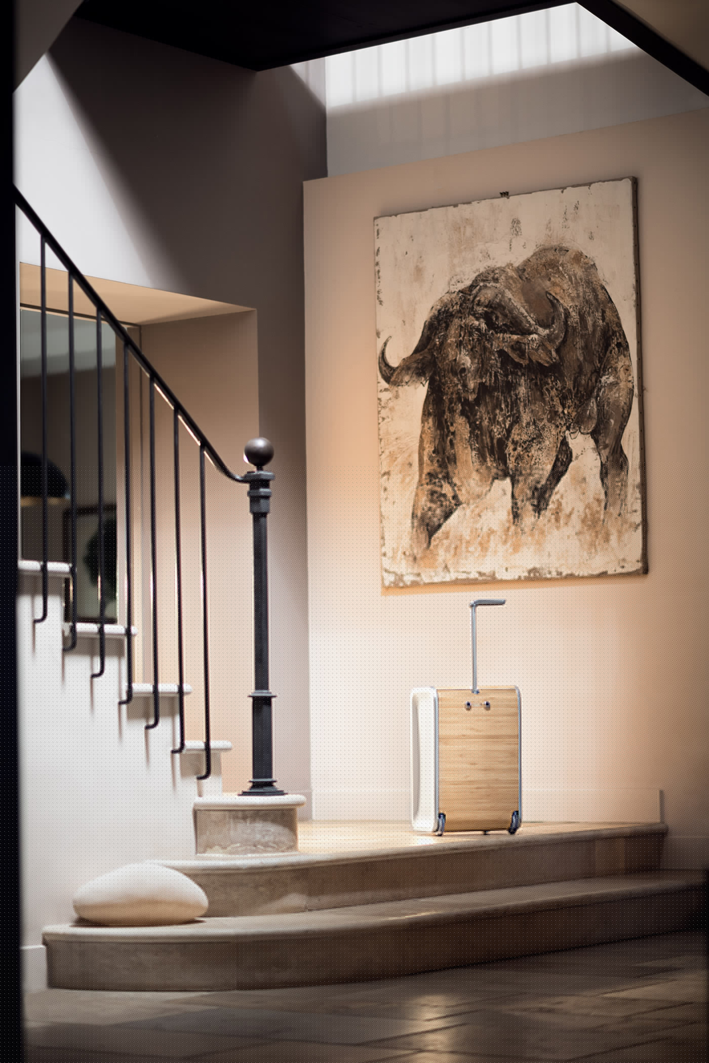 aluminium，suitcase，bamboo，fashion，Minimalism，